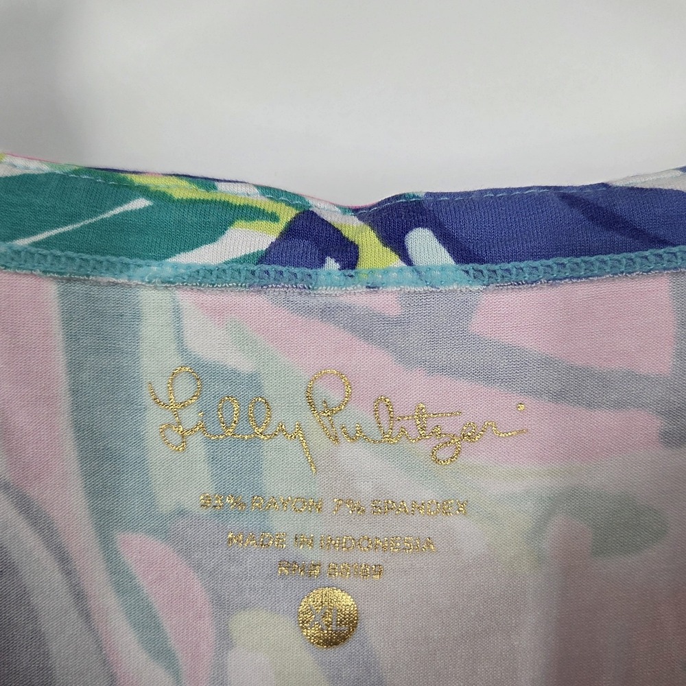 Lilly Pulitzer Sophie UPF 50 Exotic Garden Print Jersey Tunic Shirt Dress XL - Picture 4 of 6